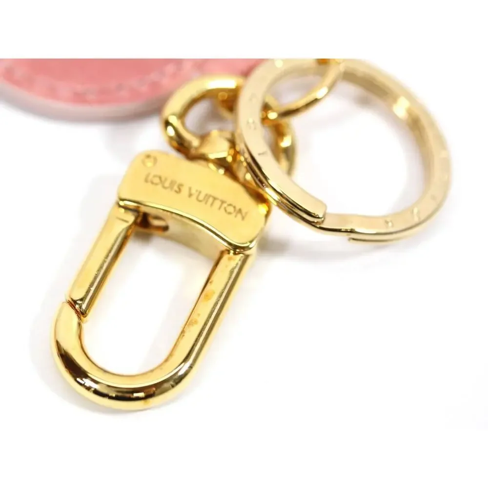 Louis Vuitton Pink Alligator Keychain Bag Charm Key Holder exotic LV Gold VIP